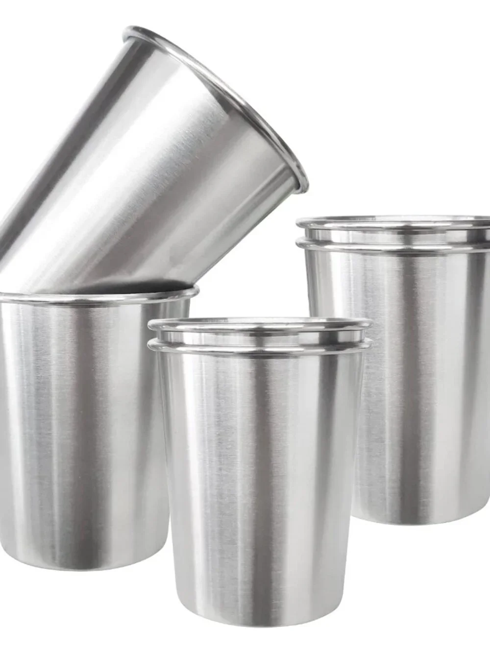 6 Pack 8 oz Stainless Steel Kids Cups, Children's Pint Cups, Stackable Metal Cup